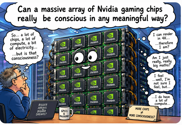 Can an array of Nvidia chips really be conscious? And kill us all?